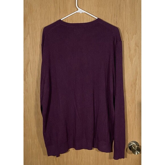 Banana Republic Premium Luxe Yarn Sweater Maroon V-Neck Classic Men's Sz XL NWT - Picture 2 of 7
